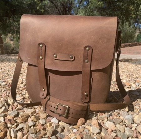 Large Messenger Bag in Brown Nubuck Leather